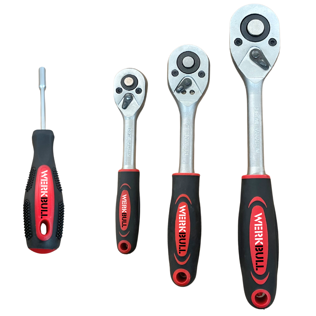 Нов Модел с Тресчотни Звездогаечни Ключове Немски Куфар с Инструменти 216ч WerkBull