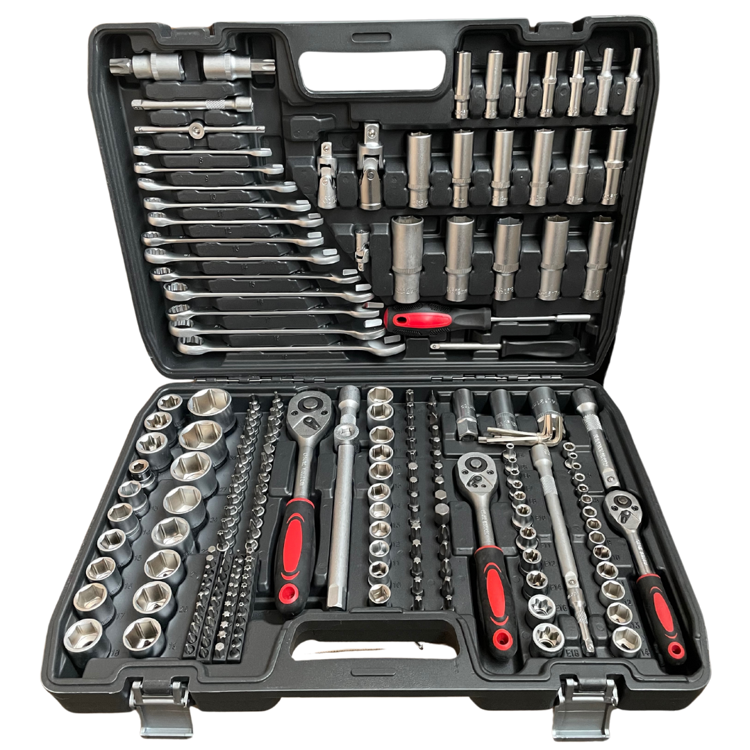 Нов Модел с Тресчотни Звездогаечни Ключове Немски Куфар с Инструменти 216ч WerkBull