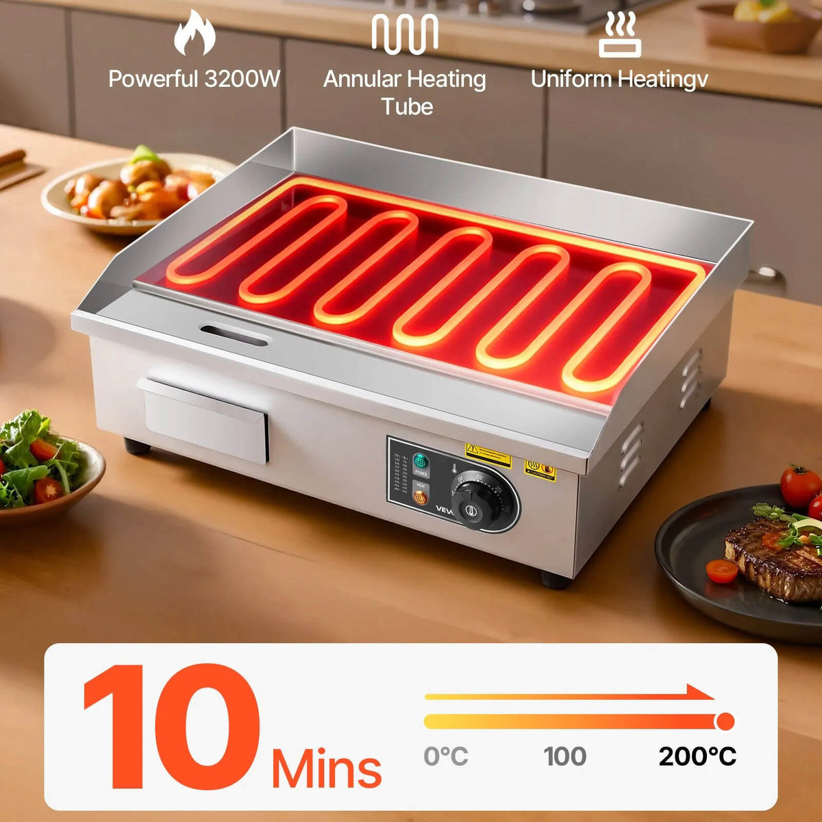 Електрическа плоча за печене | 2800, 3200 или 4400 W