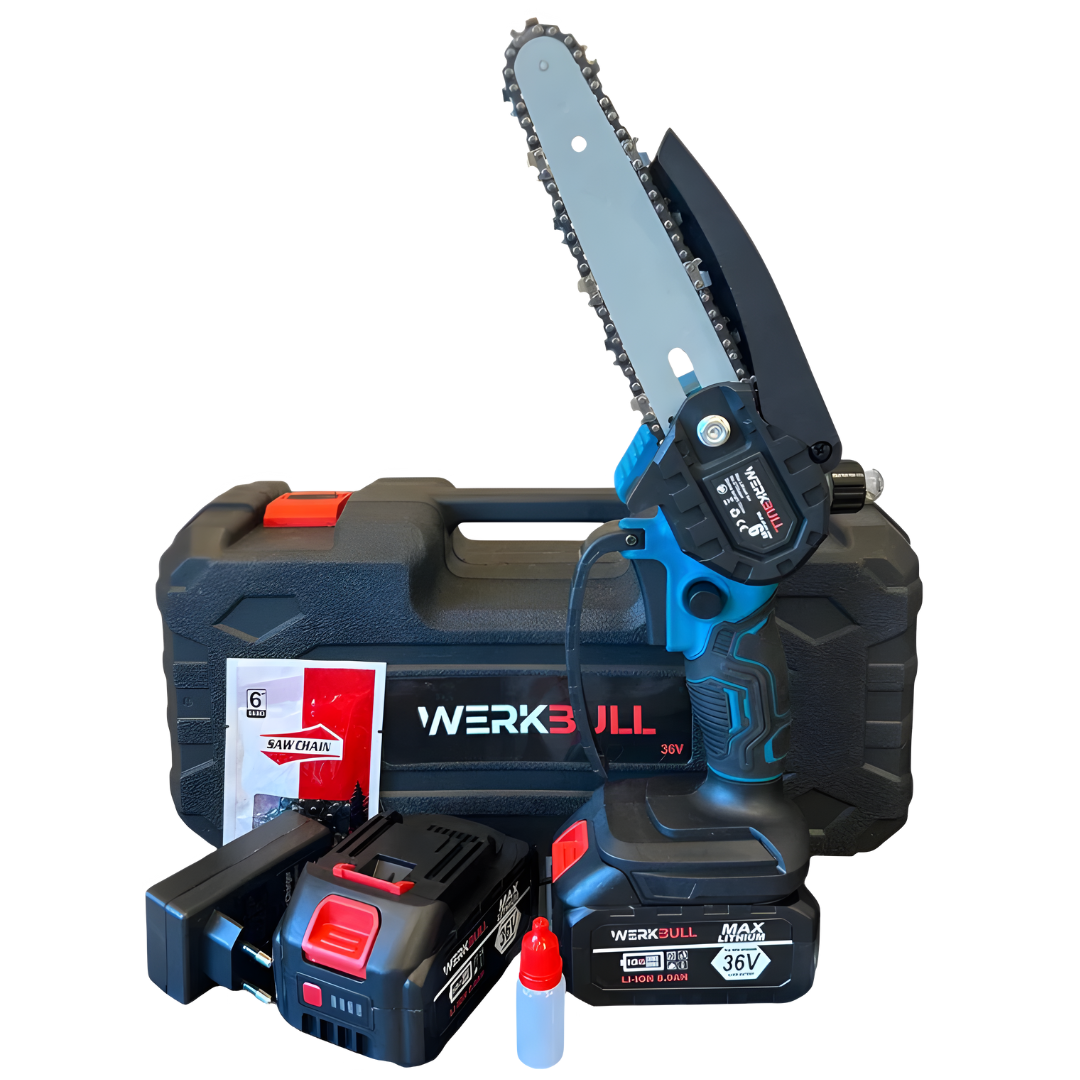 Немска Акумулаторна Резачка с автоматично омасляване + две батерии 36V/ 8Ah и две вериги