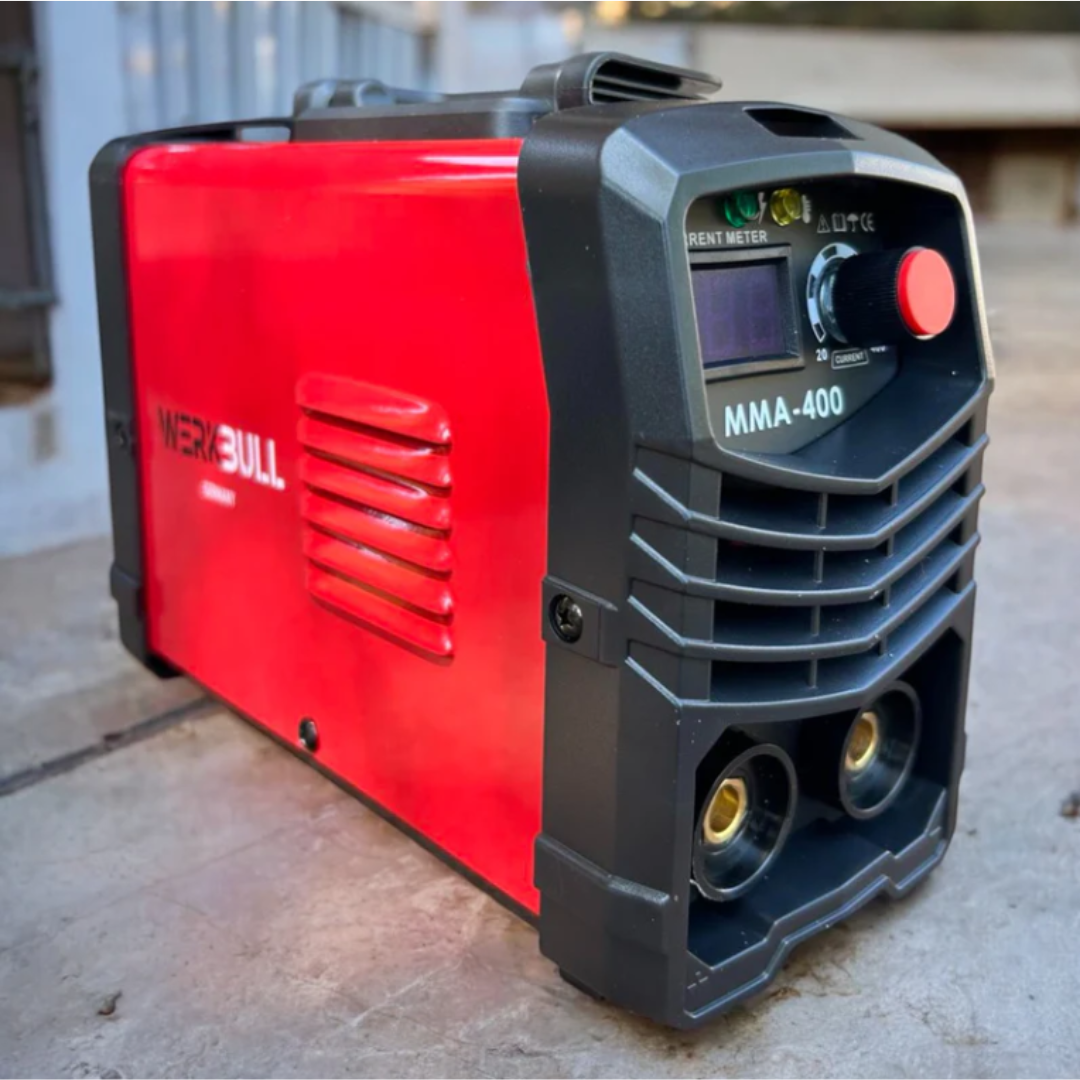 НЕМСКИ Инверторен Електрожен 400А WerkBull с дисплей и куфар + ПОДАРЪК Соларна маска