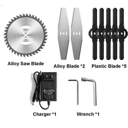 Немски Акумулаторен Тример WerkBull /36V 8Ah/ Косачка за Трева с 2бр батерии + 7 подаръка + Немска Приставка с колела