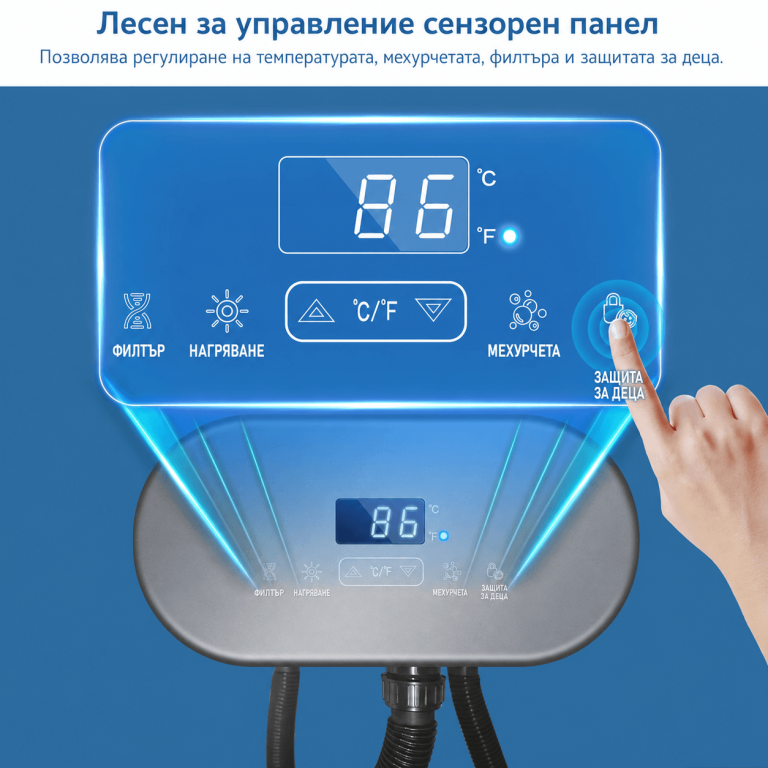 Надуваемо Джакузи Manhattan 196×66 см + 🎁 LED Осветление, Покривало и Подложка Подарък