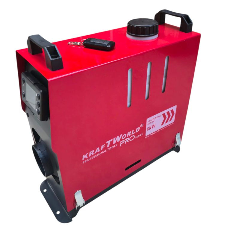Преносима дизелова печка WERKBULL GERMANY PRO 8kW 12V – електронно управление, дистанционно, нисък разход