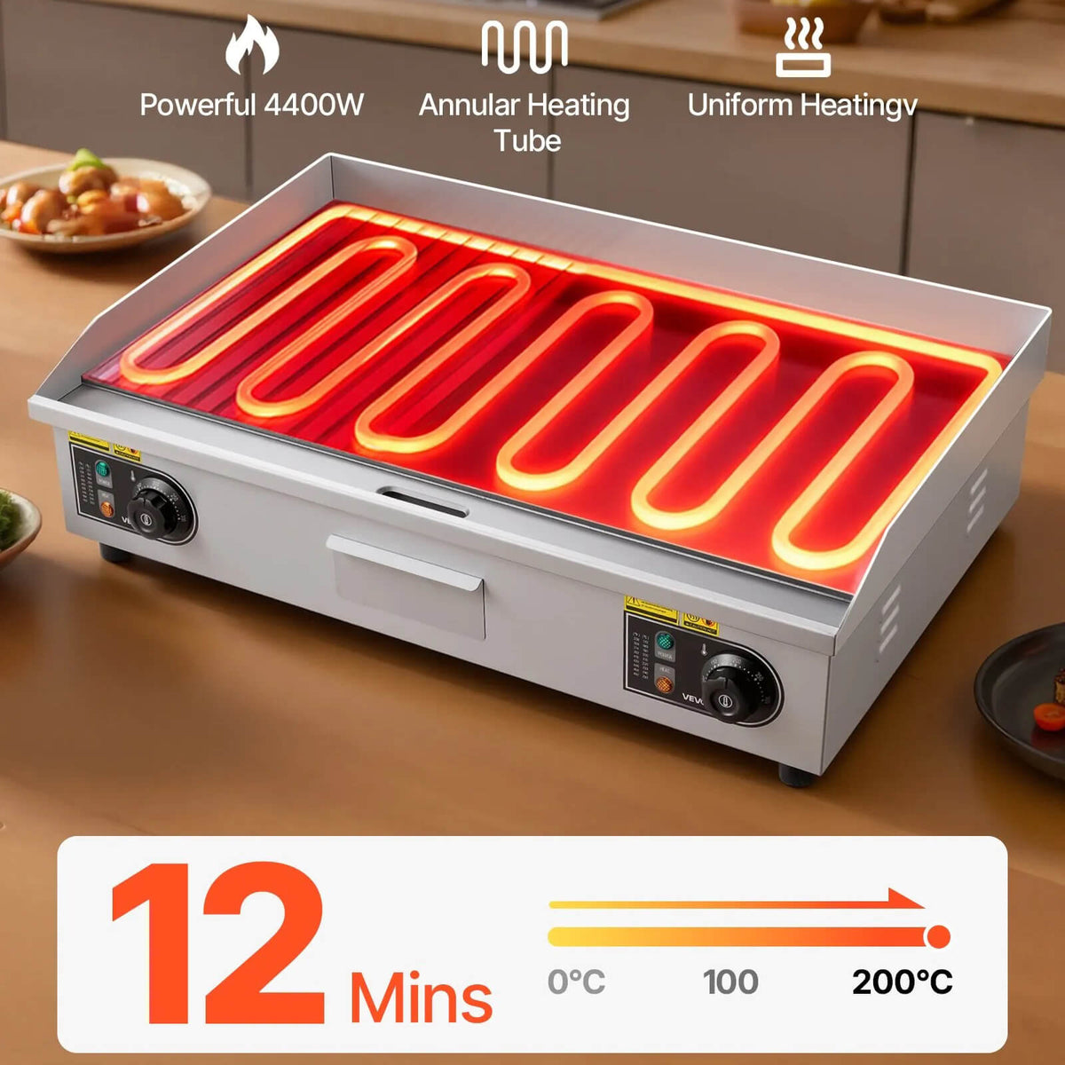 Електрическа плоча за печене | 2800, 3200 или 4400 W