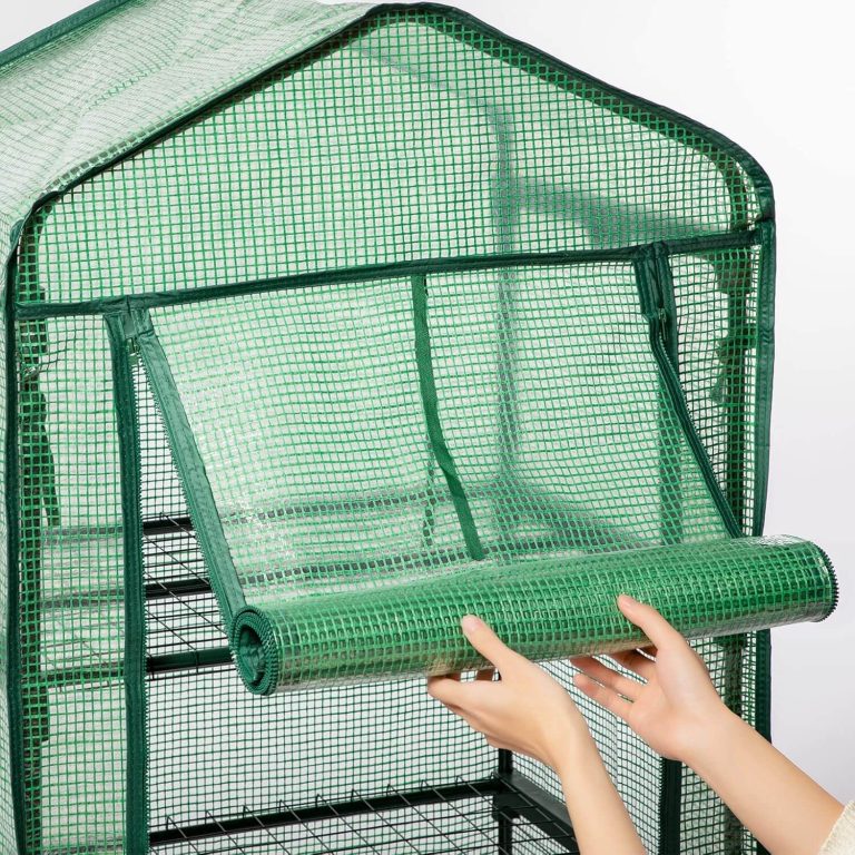 Мини парник-оранжерия за разсад с 4 рафта – 90×49×160 см, стоманена рамка